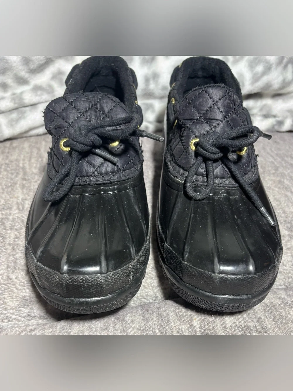 Sperry Women's Black Quilted Duck-Style Boots - Top Sider, Size 8
